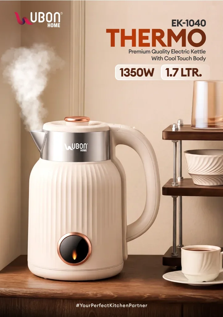UBON EK-1040 Thermo 1.7L Premium Electric Kettle with Cool Touch Body (1350W)