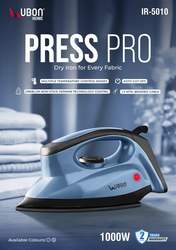 UBON IR-5010 Press Pro 1000W Dry Iron with Auto Cut-Off