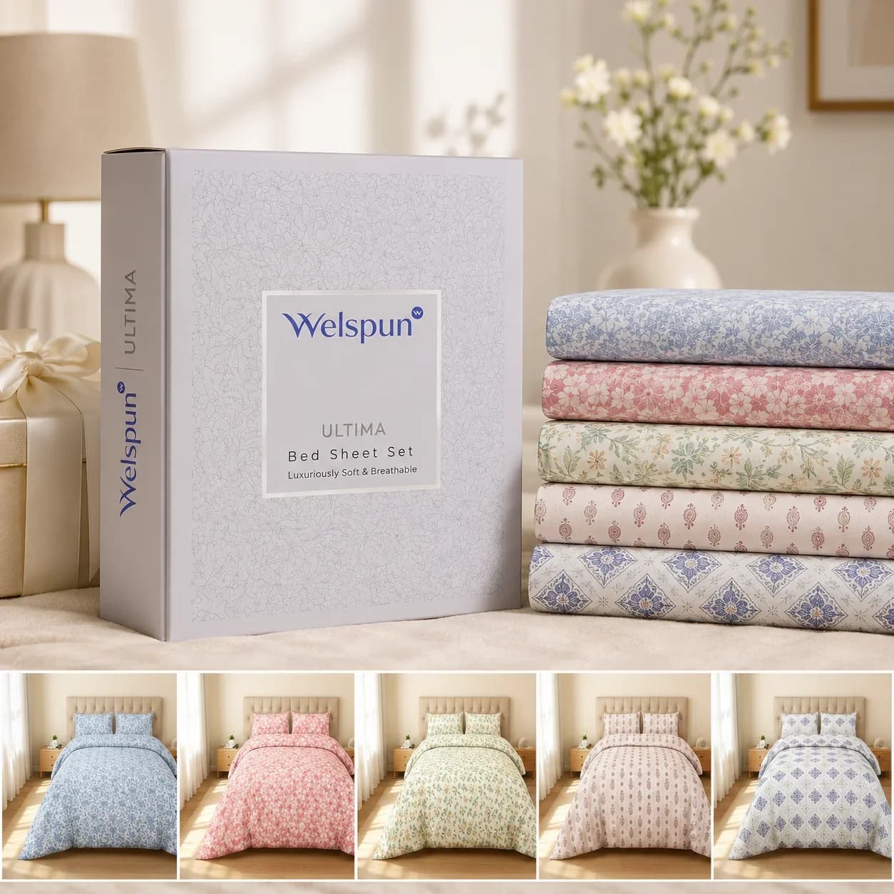 Welspun Ultima Double Bedsheet Set with 2 Pillow Covers