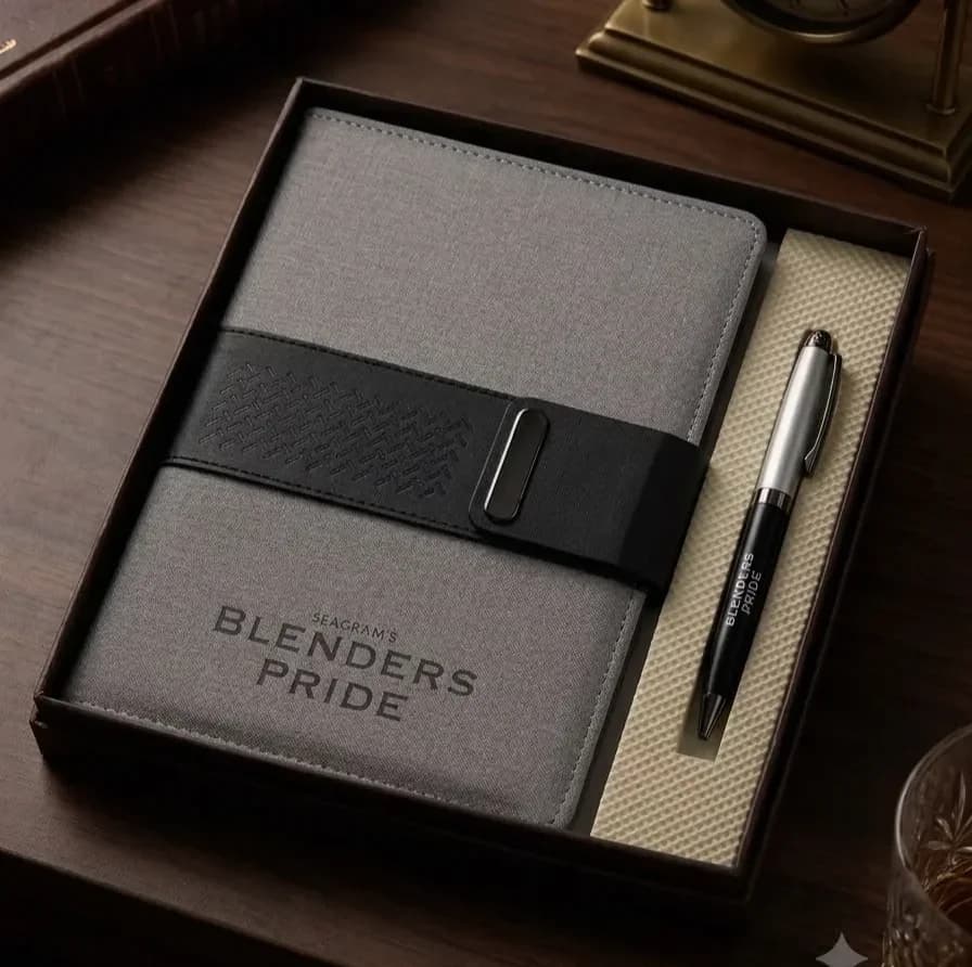 Luxury Fabric-Texture Diary & Pen Executive Welcome Kit