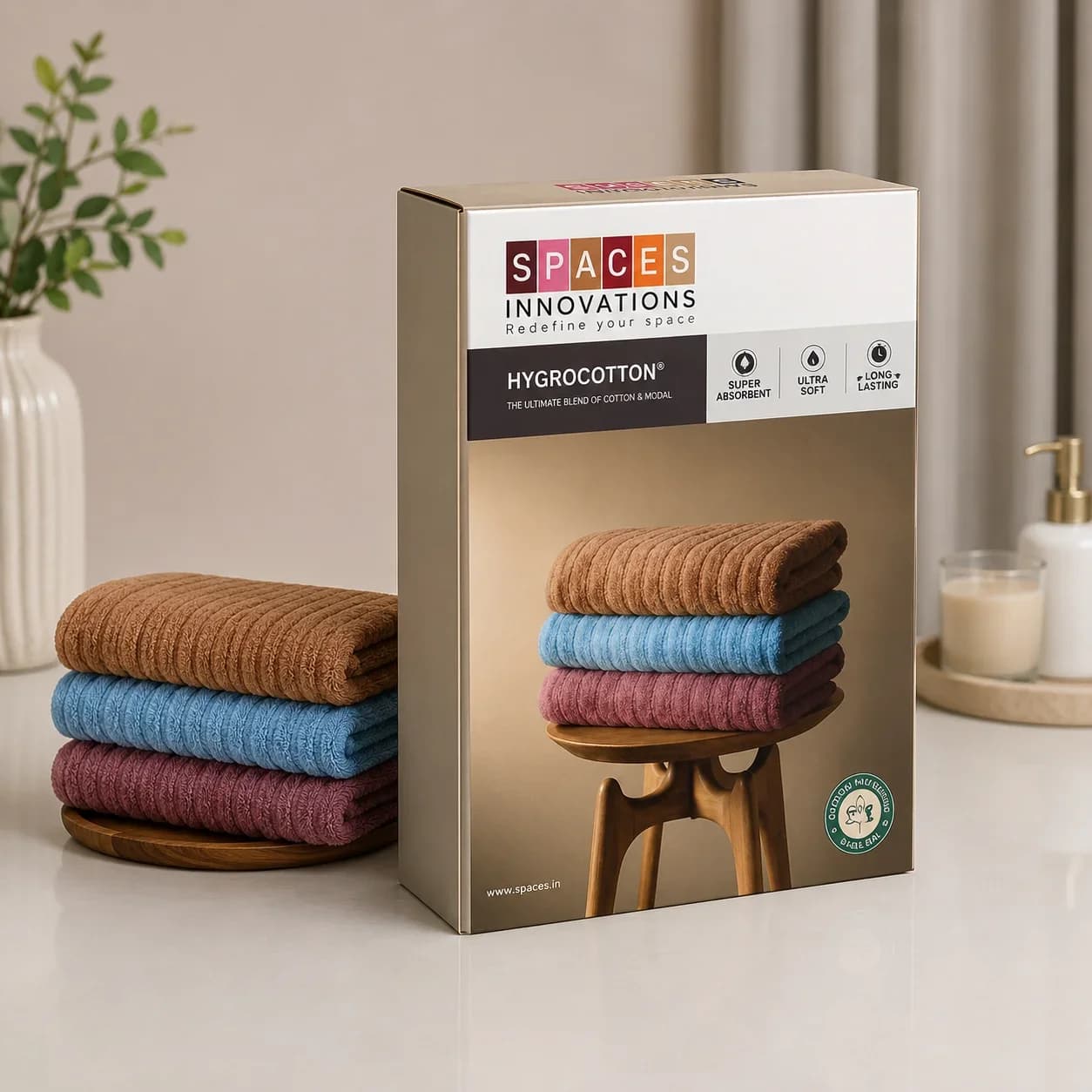 Spaces Hygrocotton Cotton & Modal Towel Set Packaging